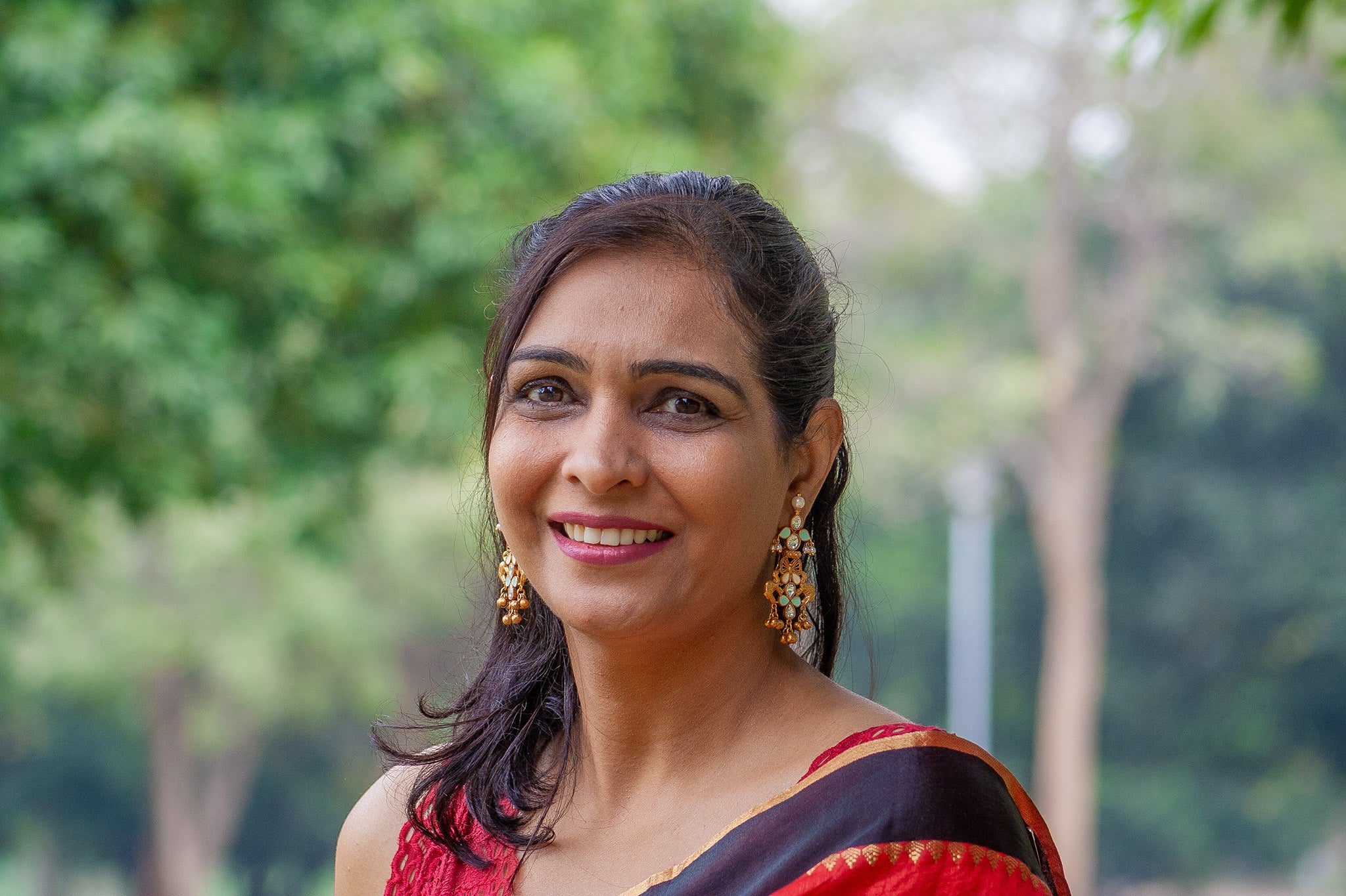 Majestic Kundan & Enamel Chandbali Earrings