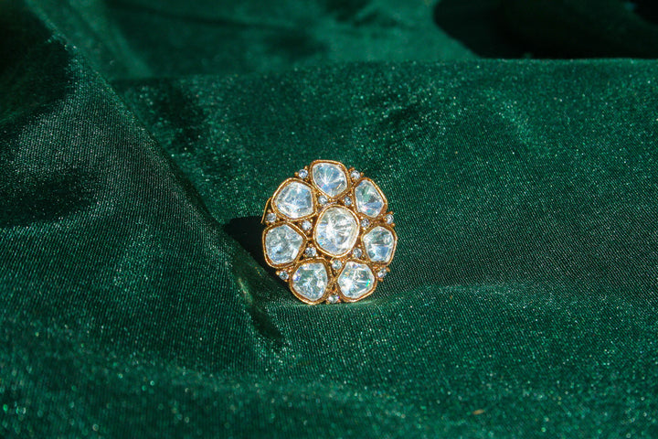 Royal Kundan Polki Statement Ring